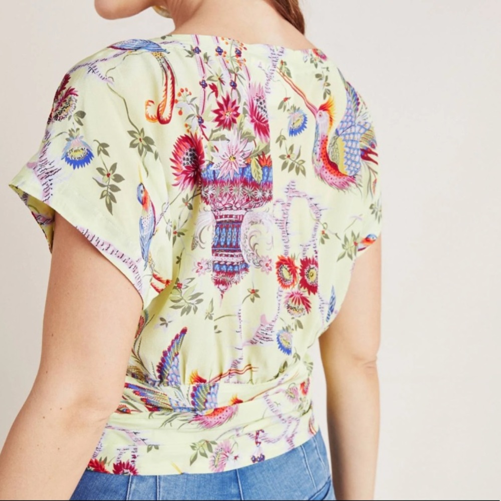 NWT Anthropologie Garden Silk Blouse - Picture 3 of 12